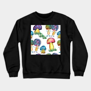 a small mushroom family Crewneck Sweatshirt